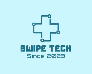 Tech Medical Cross logo design