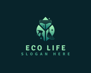 Eco Sanitation Cleaning logo design