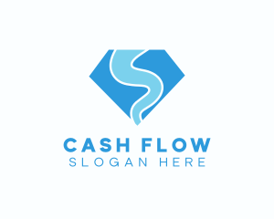 Water Flow Diamond logo design