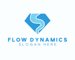 Water Flow Diamond logo design