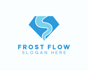 Water Flow Diamond logo design