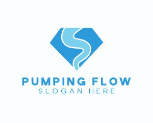 Water Flow Diamond logo design