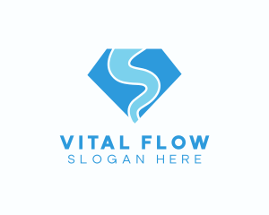 Water Flow Diamond logo design