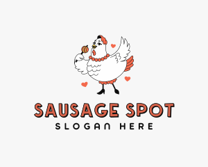 Chicken Sausage Restaurant logo design