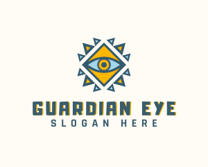 Geometric Ancient Eye logo design