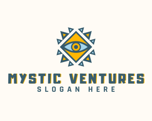 Geometric Ancient Eye logo design