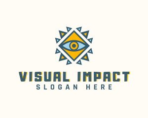 Geometric Ancient Eye logo design