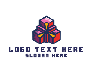 Digital Geometric Boxes logo design