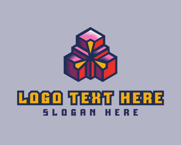 3D Geometric Polygon logo