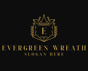 Luxurious Jewelry Crown Wreath logo design