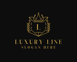 Luxurious Jewelry Crown Wreath logo design