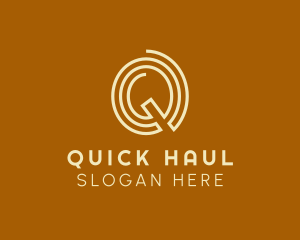 Oval Line Letter Q logo design