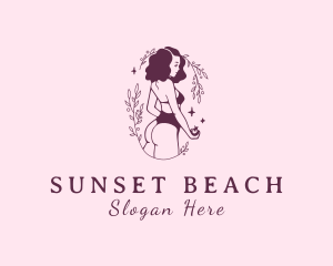 Ornamental Woman Bikini logo design