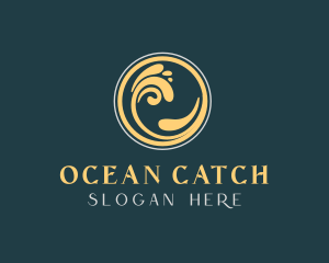 Ocean Wave Swirl logo design