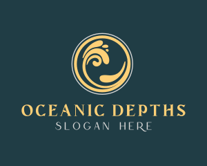 Ocean Wave Swirl logo design