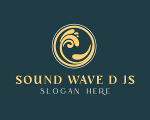 Ocean Wave Swirl logo design