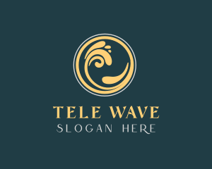 Ocean Wave Swirl logo design