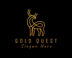 Gold Minimalist Deer logo design