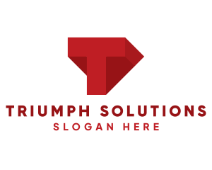 Red Geometric Letter T  logo design