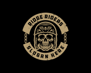 Motocross Helmet Skull logo design