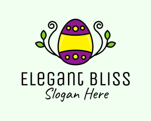 Floral Leaf Easter Egg logo