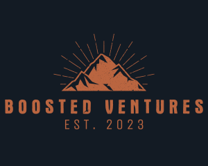 Hipster Mountain Peak logo design