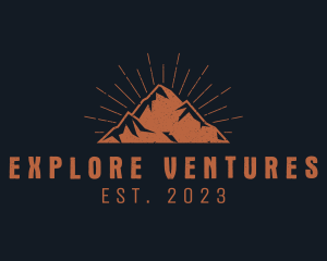 Hipster Mountain Peak logo design