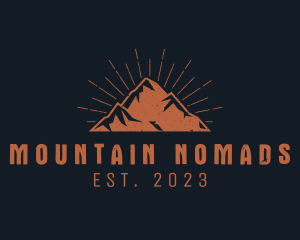 Hipster Mountain Peak logo design