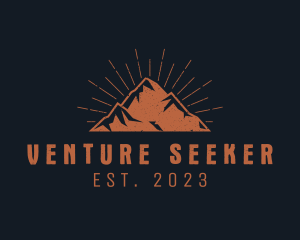 Hipster Mountain Peak logo design