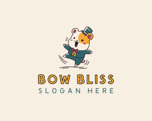 Hamster Suit Cartoon logo design