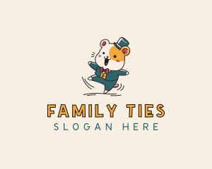 Hamster Suit Cartoon logo design