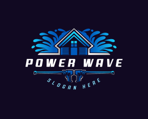 Roof Power Wash Wave logo design