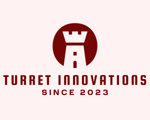 Letter O Turret Tower logo