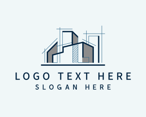 Construction Building Blueprint  logo