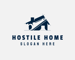 Saw Home Builder Construction logo design