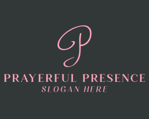 Cursive Feminine Letter P Business logo design