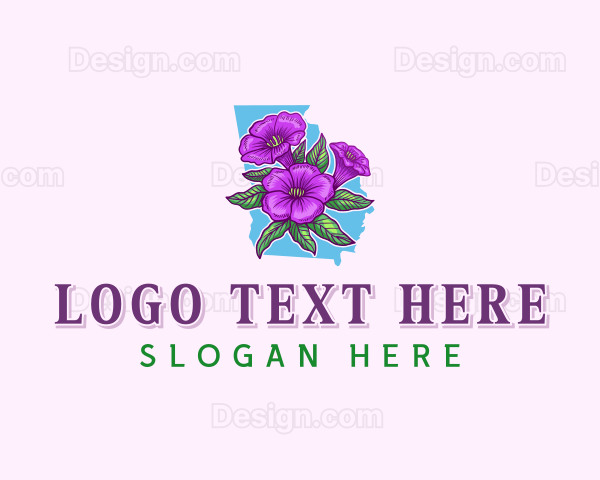 Petunia Flower Georgia Logo