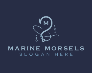 Marine Fishing Hook logo design