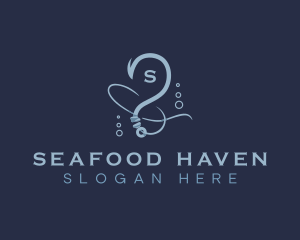 Marine Fishing Hook logo design