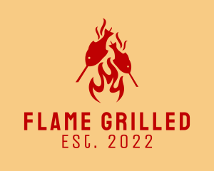 Seafood Grill Barbecue  logo design