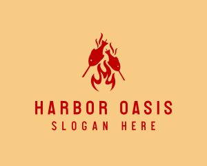 Seafood Grill Barbecue  logo design