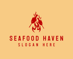 Seafood Grill Barbecue  logo design