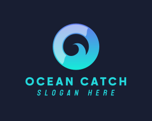 Ocean Wave Letter O logo design