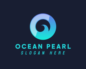 Ocean Wave Letter O logo design