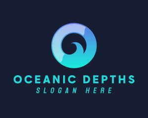 Ocean Wave Letter O logo design