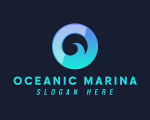 Ocean Wave Letter O logo design