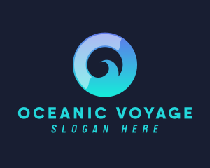 Ocean Wave Letter O logo design