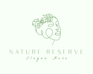 Woman Face Natural Aesthetic logo design