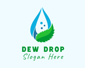 Mint Water Droplet logo design