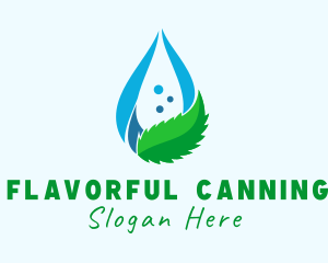 Mint Water Droplet logo design